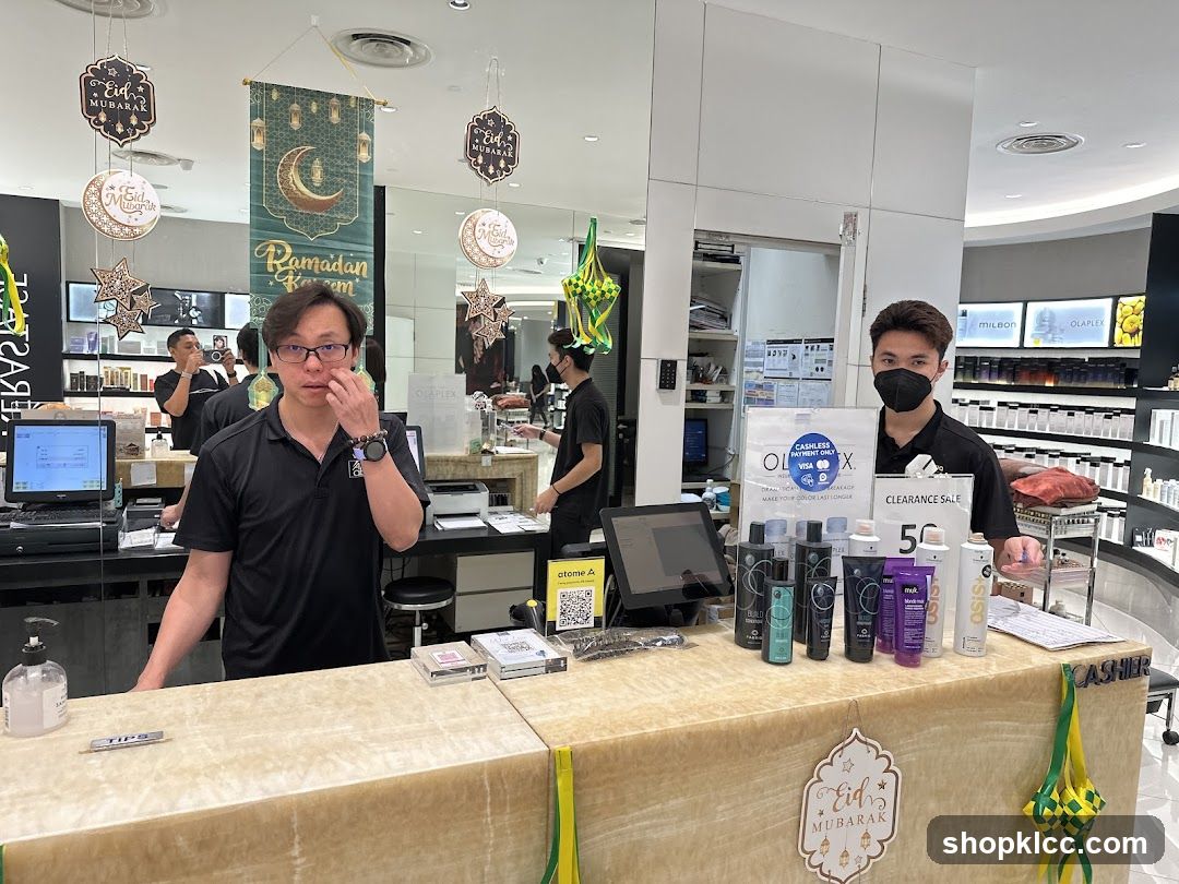 Staff at Counter with Products