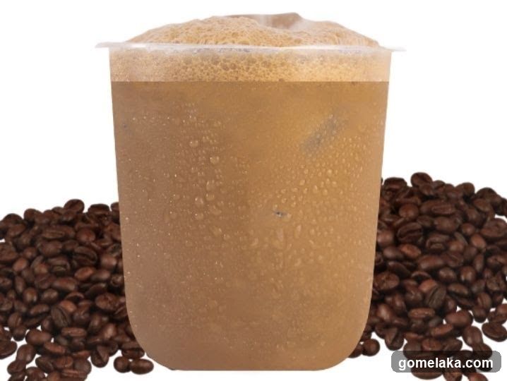 Coffee beverage with coffee beans