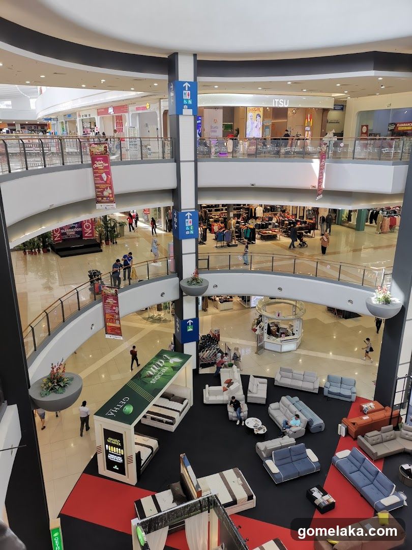 Multi-level shopping mall interior