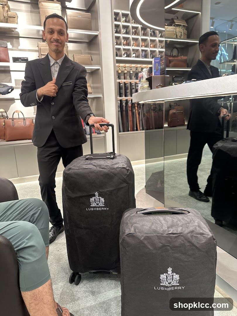 Man in Suit with Luggage