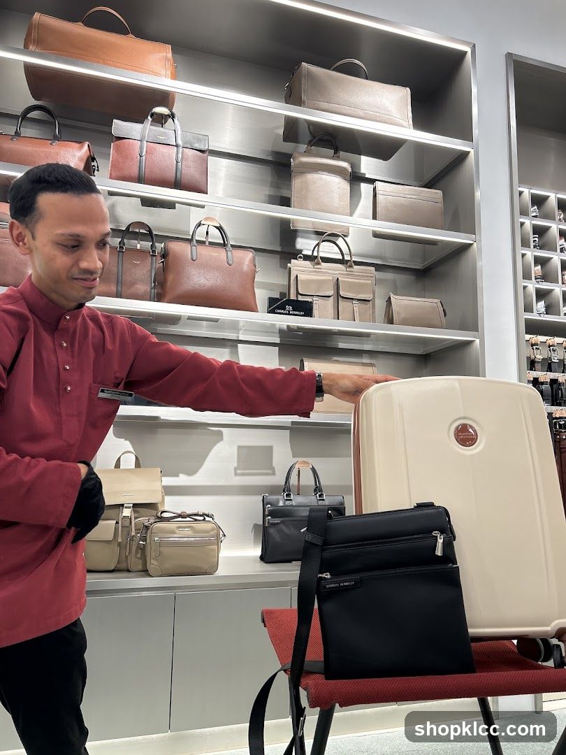 Sales Associate with Luggage and Bags