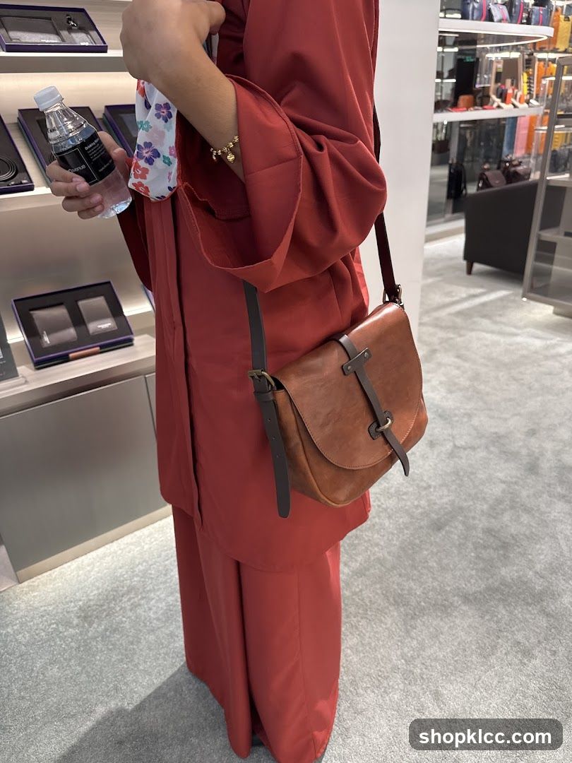 Woman with Brown Leather Bag