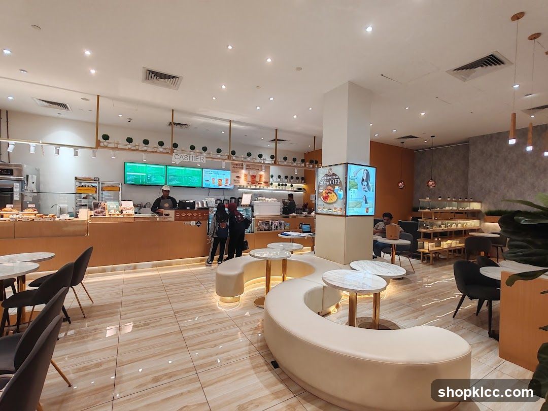 Cafe Interior with Seating and Counter