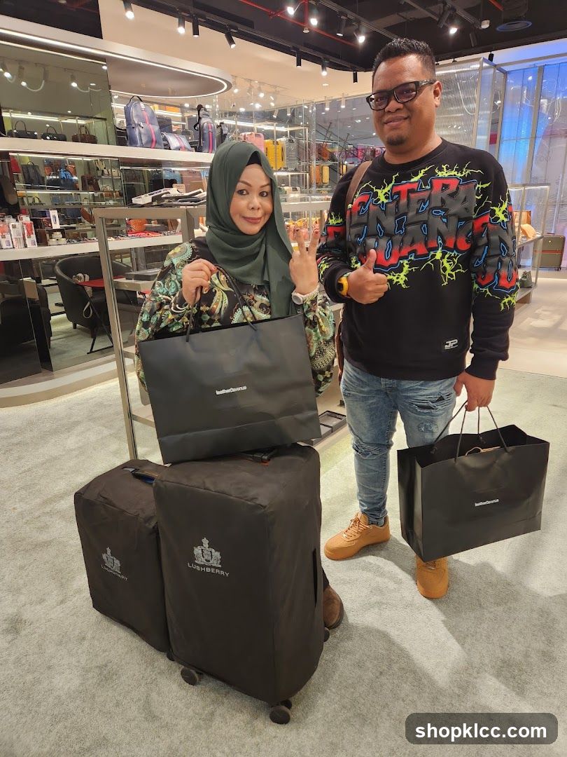 Couple with Shopping Bags and Luggage