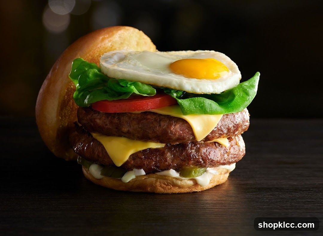 Double Cheeseburger with Fried Egg