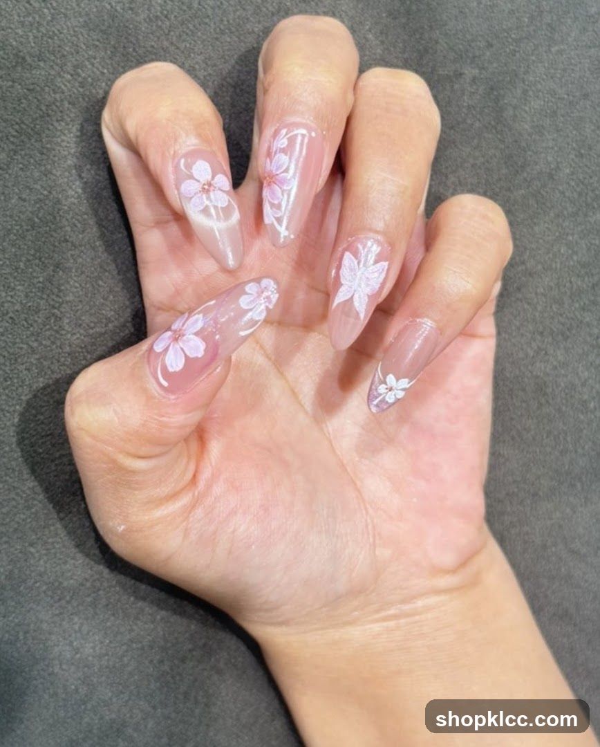Nail Art with Floral Design