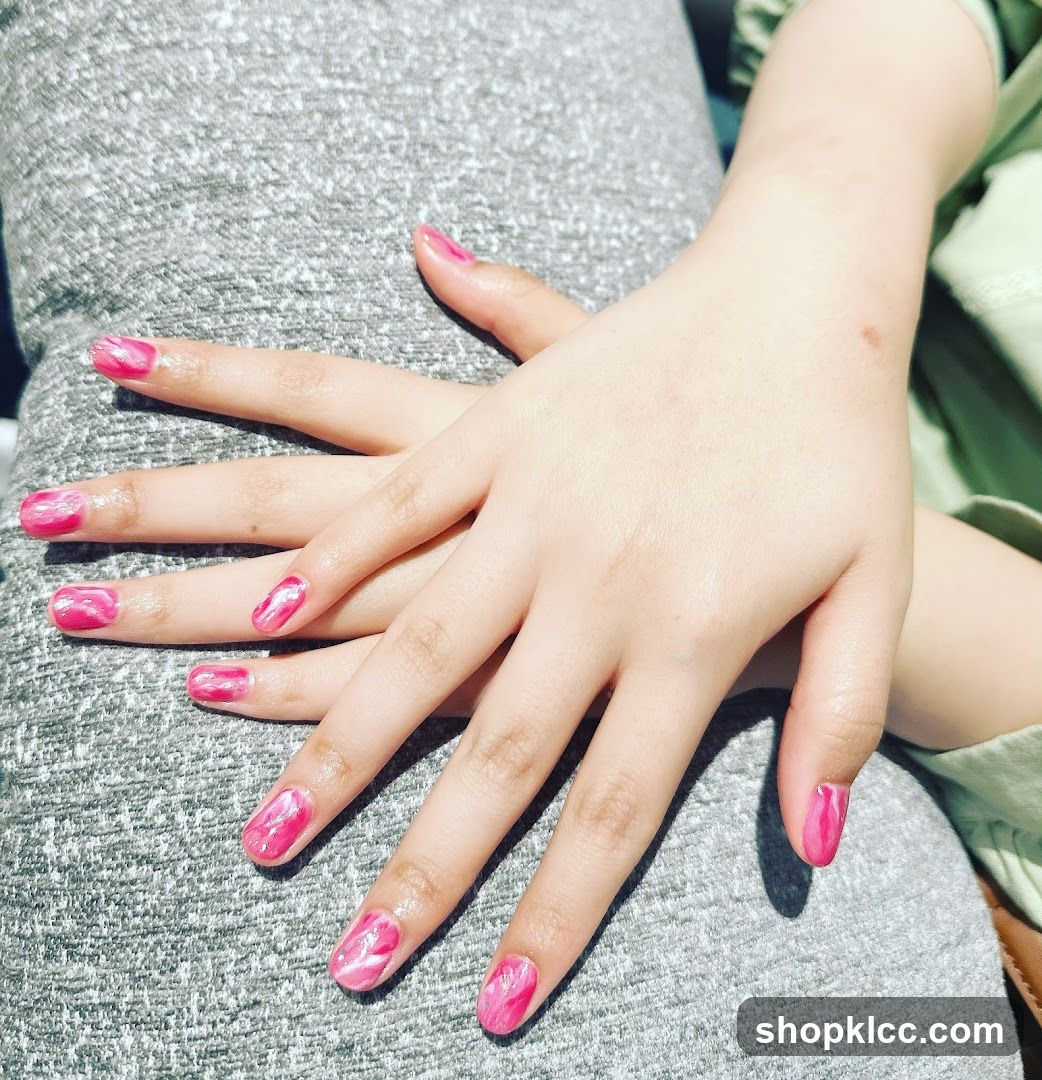 Pink Marble Nails