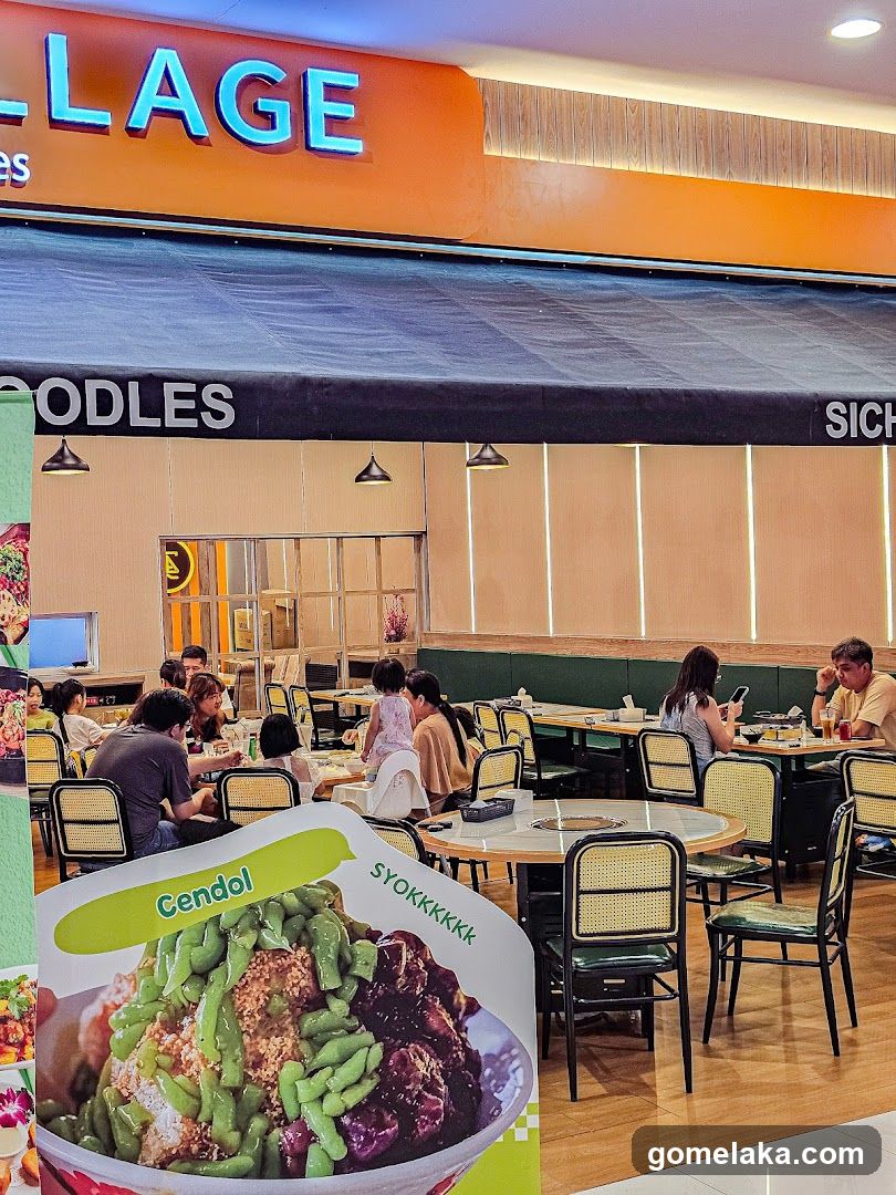 Restaurant Interior with Promotional Poster