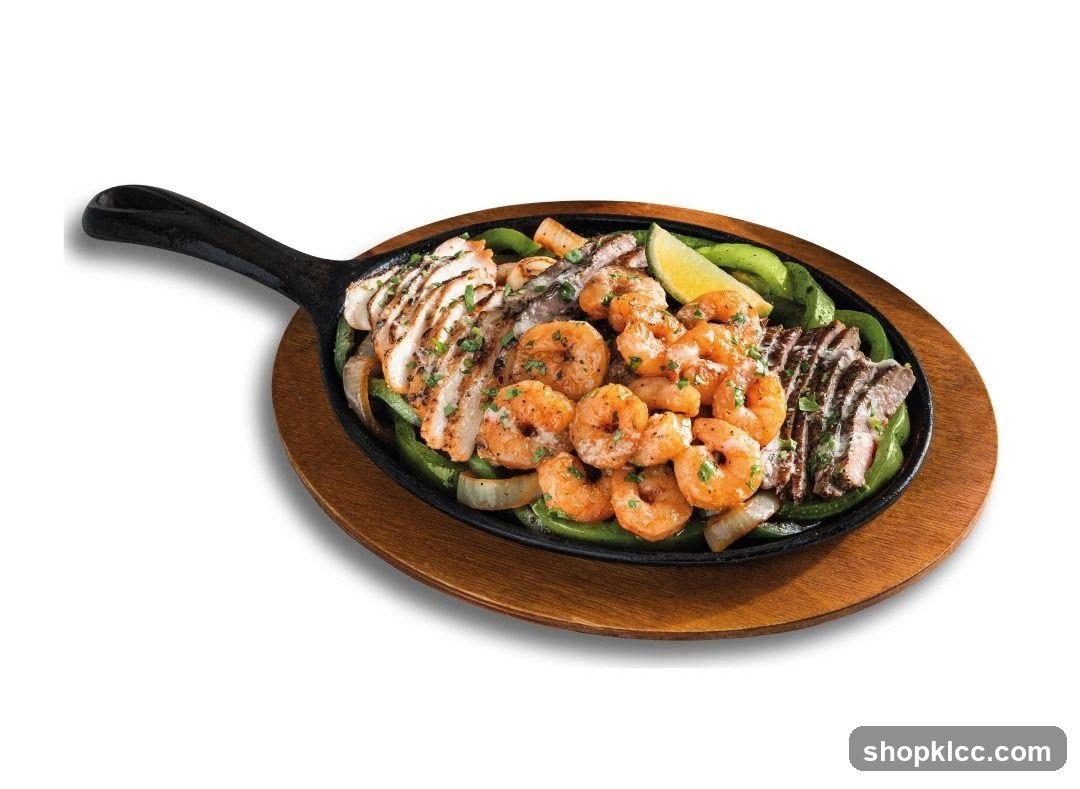 Sizzling Fajitas with Shrimp and Steak