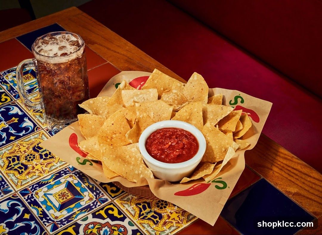 Chips and Salsa with a Drink
