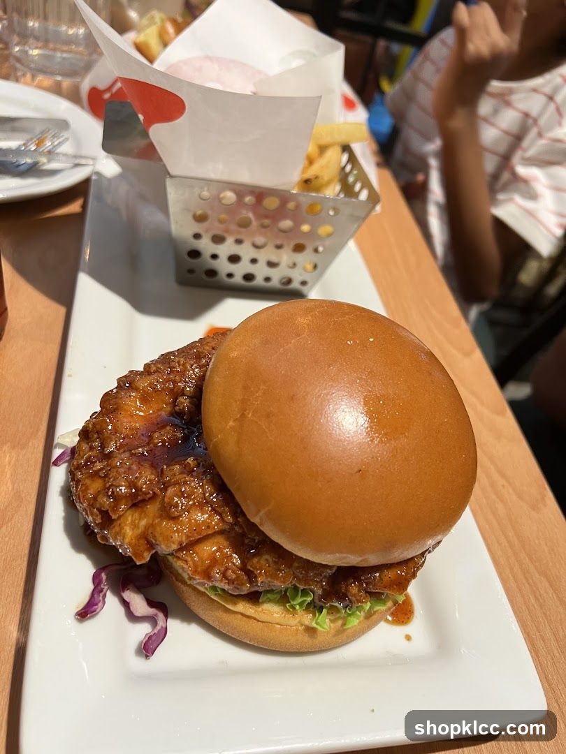 Chicken Burger and Fries