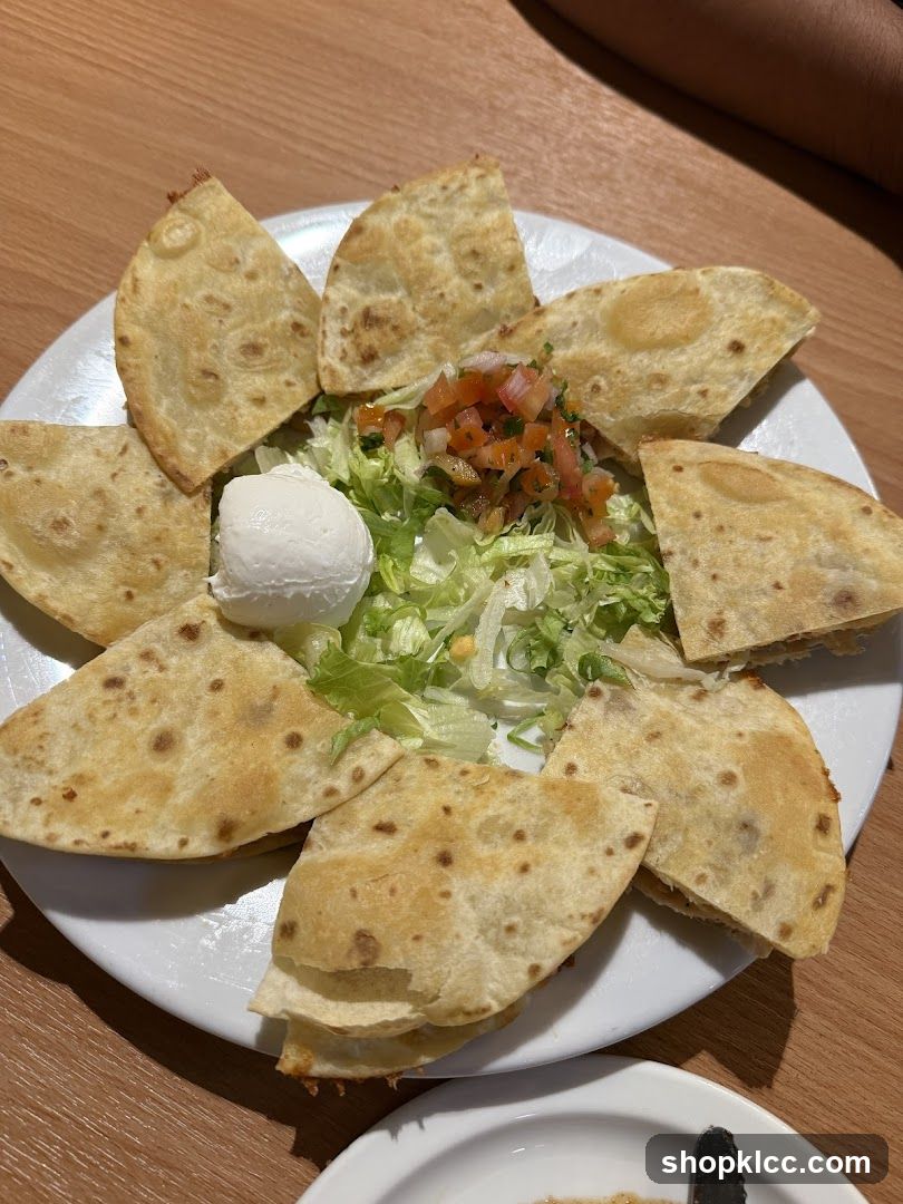 Quesadillas with Pico de Gallo and Sour Cream
