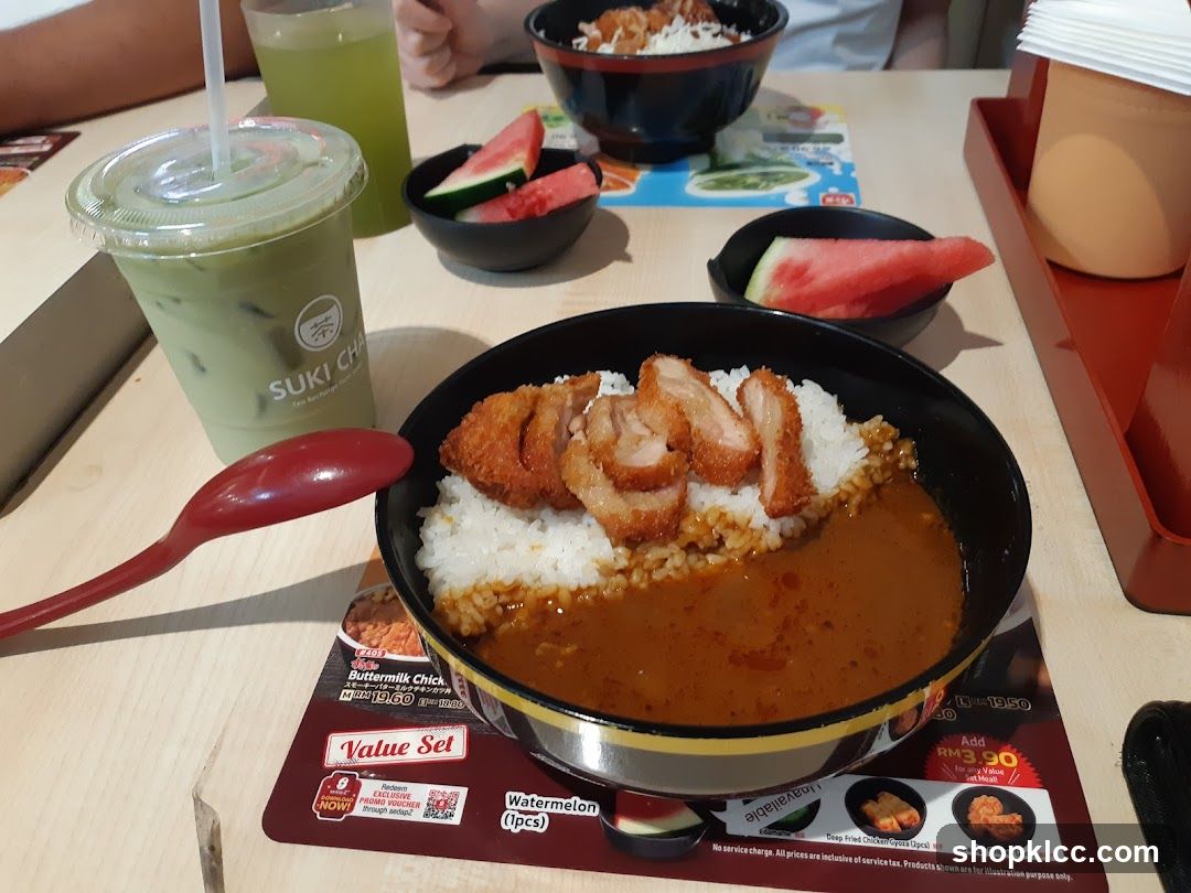 Meal with Drink and Fruit