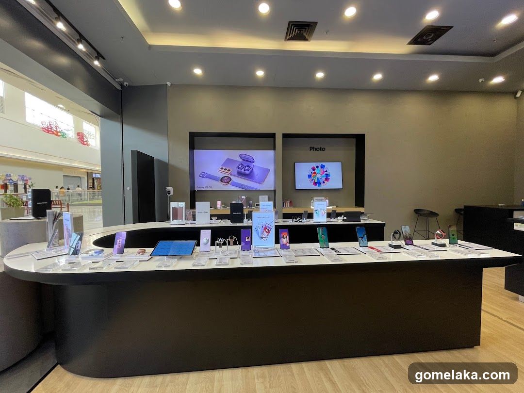 Interior of electronics store