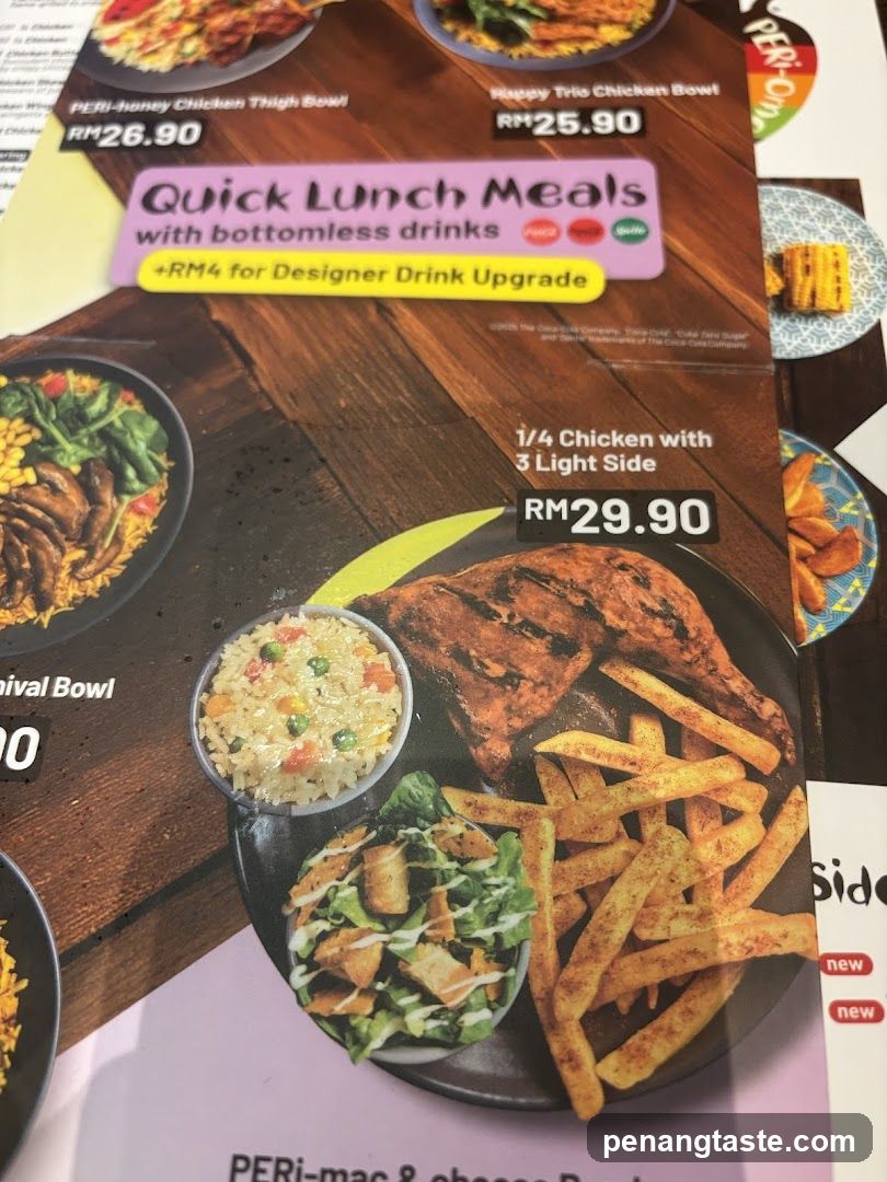Quick Lunch Meals Menu