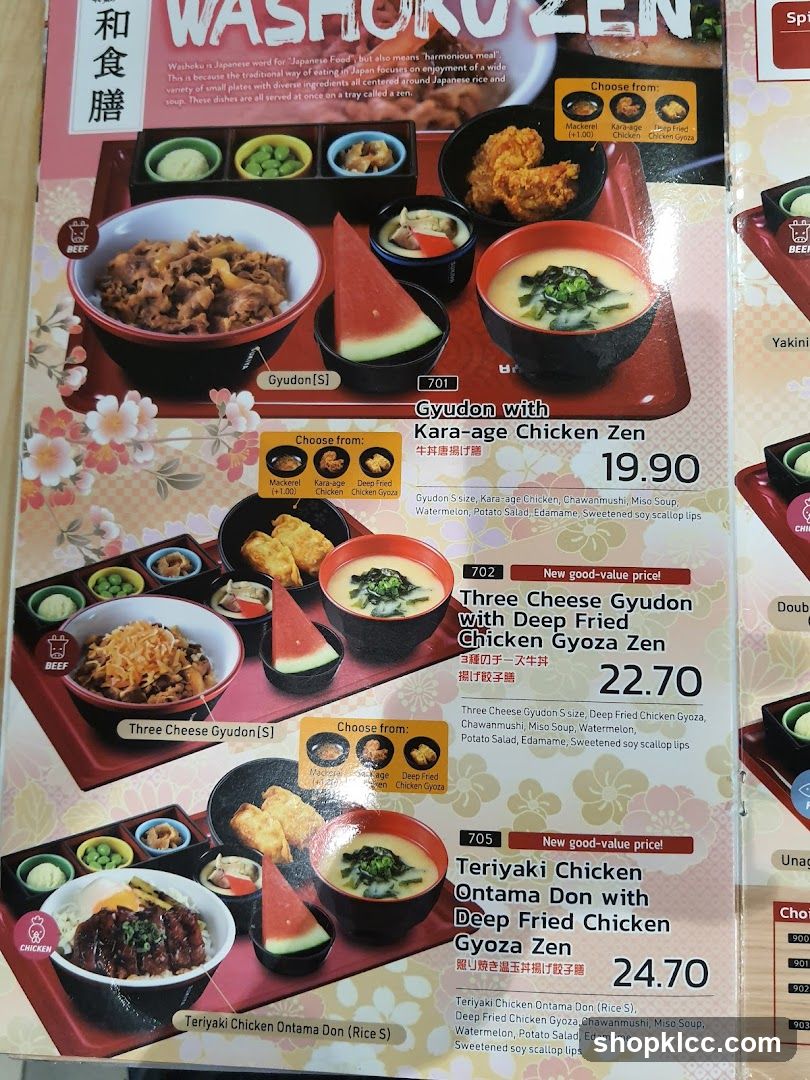 Washoku Zen Menu