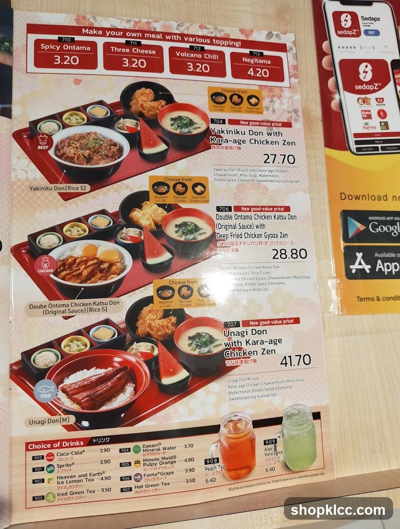 Make your own meal with various topping!