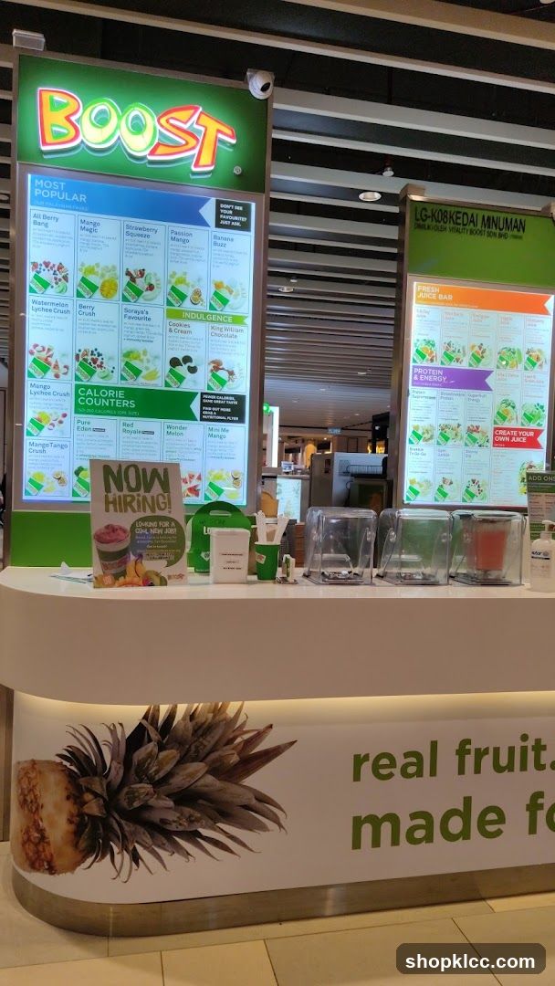 Boost Juice Bar Menu