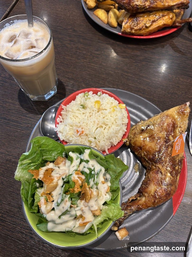 Dinner Plate with Food and Drink