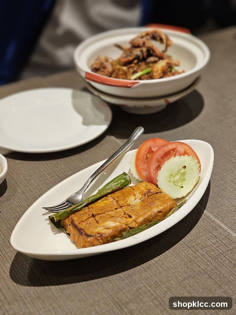 Dish with Grilled Fish Cake and Salad
