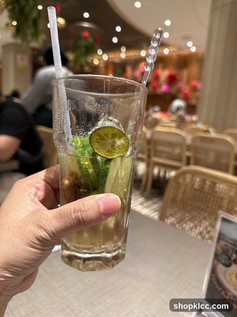 Lime and Mint Drink in Restaurant