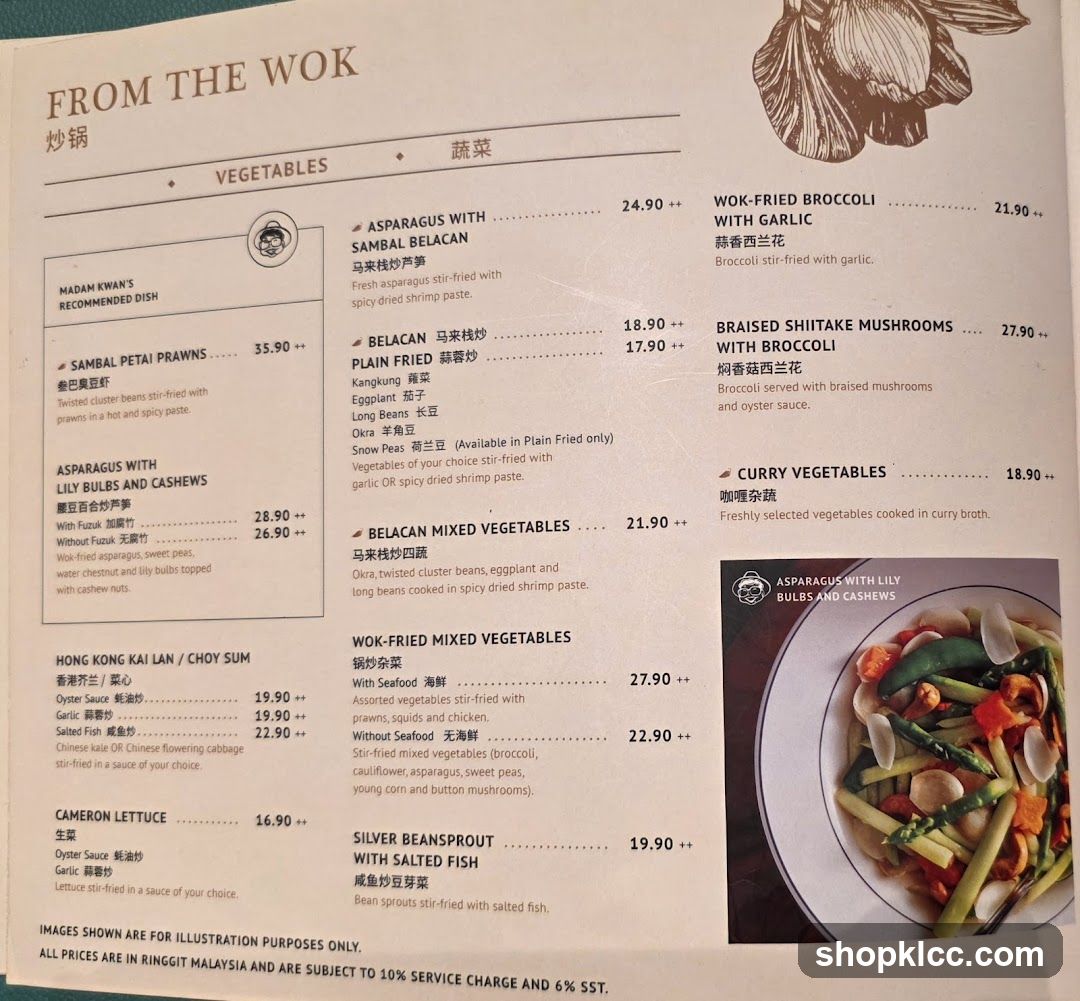 From the Wok Menu