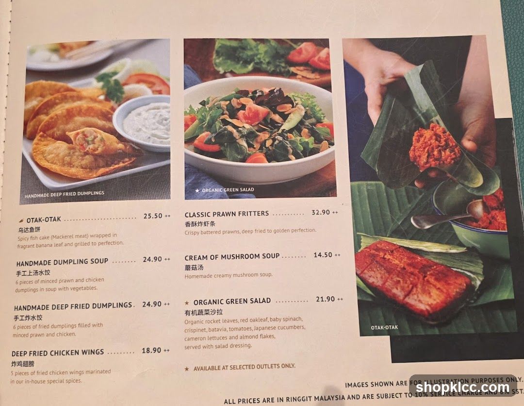 Asian Cuisine Menu Page