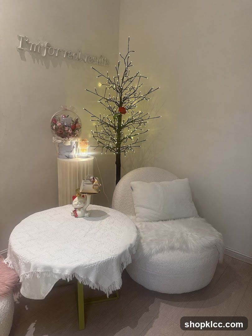 Cozy Seating Area with Decorative Tree
