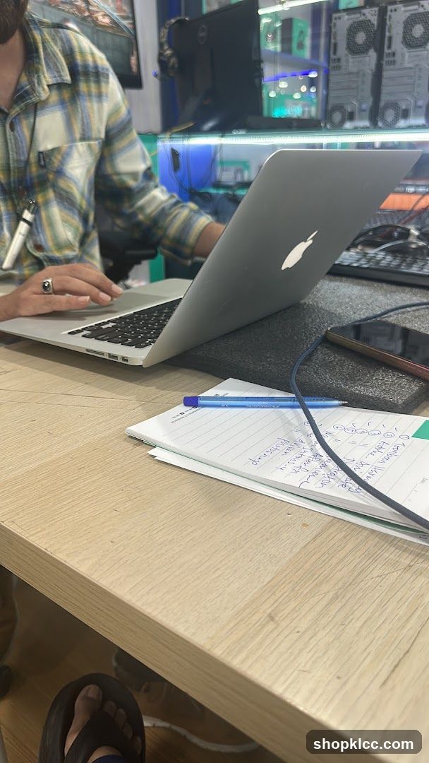 Person working on a laptop