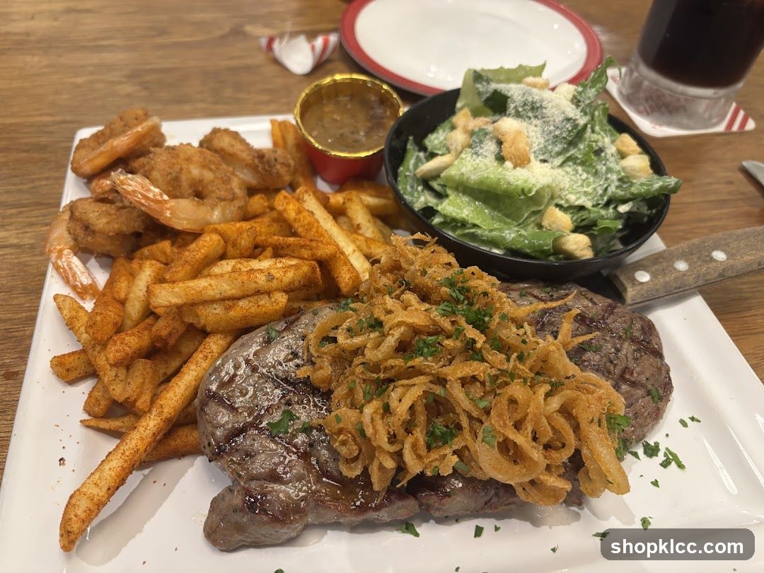 Steak with Fries and Caesar Salad