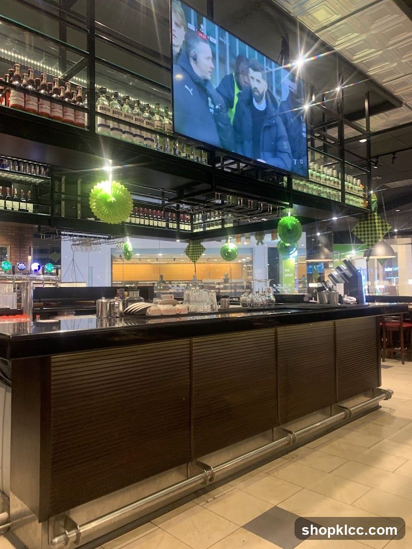 Bar Interior with TV Screen