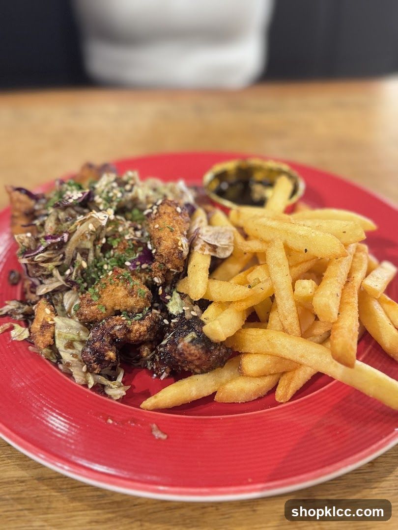 Fried Chicken and Fries with Slaw
