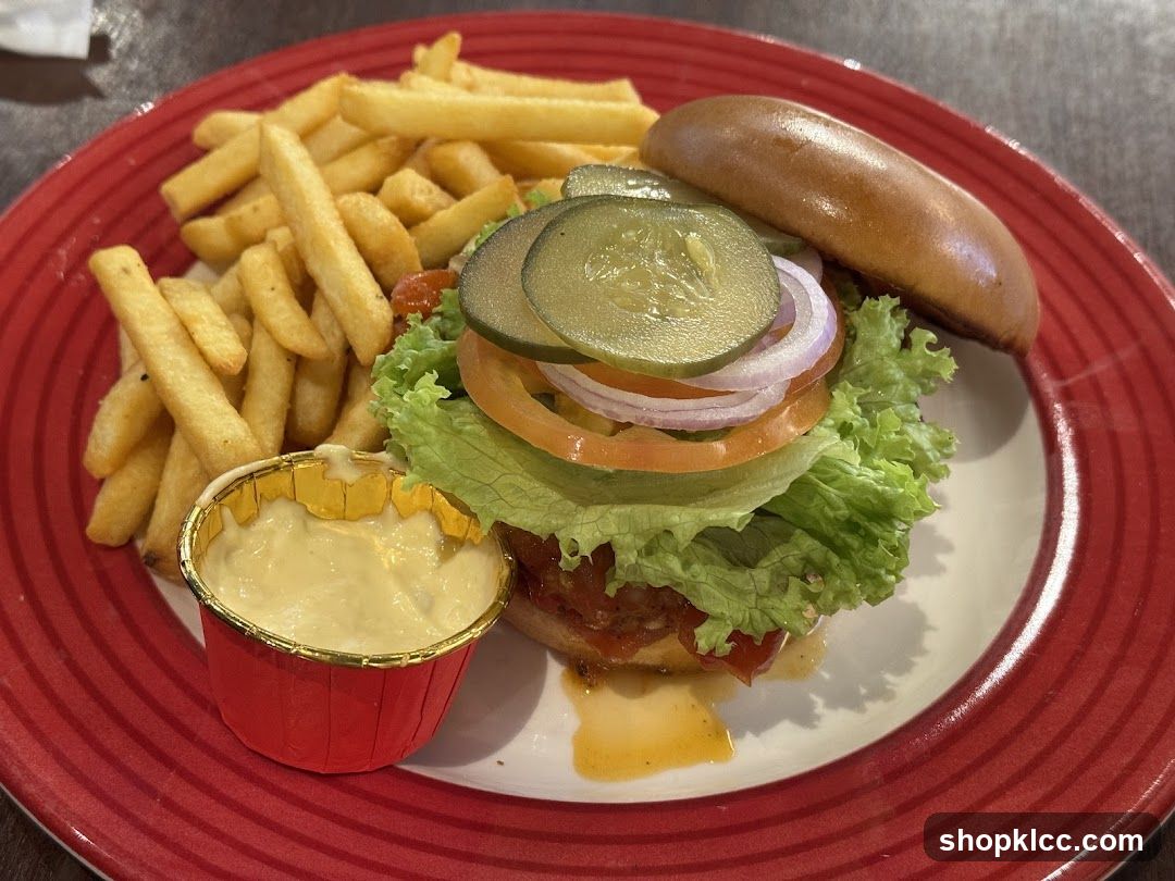 Burger with Fries and Sauce