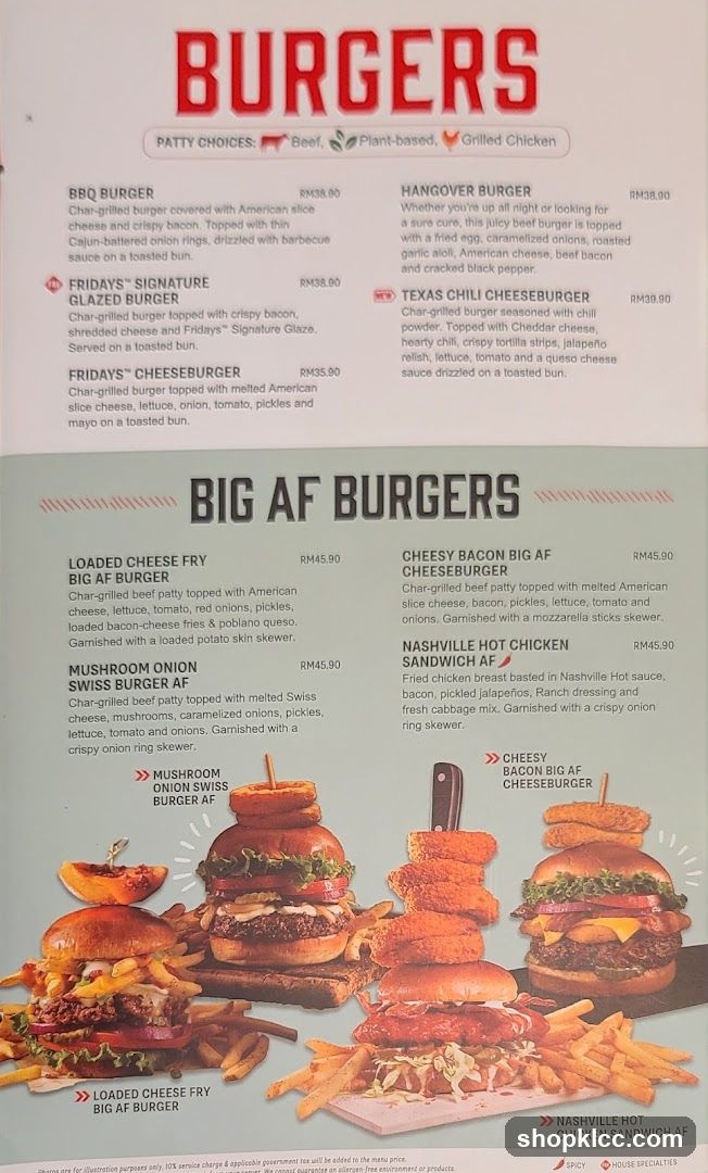 Burgers Menu Board