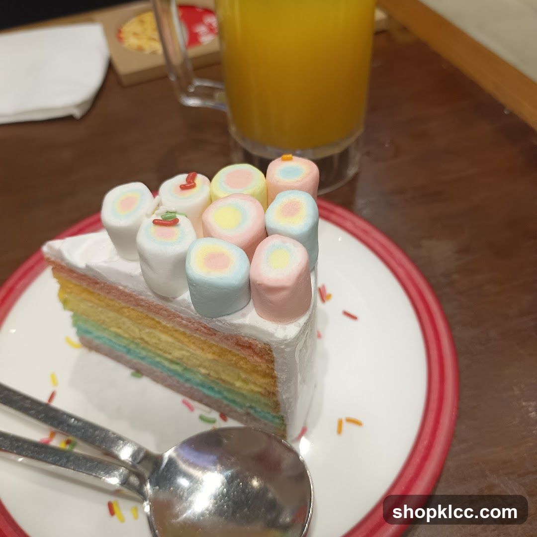 Rainbow Cake with Marshmallows