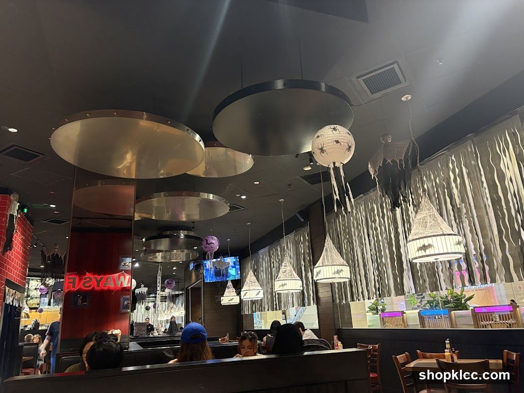 Restaurant Interior with Decorative Lighting