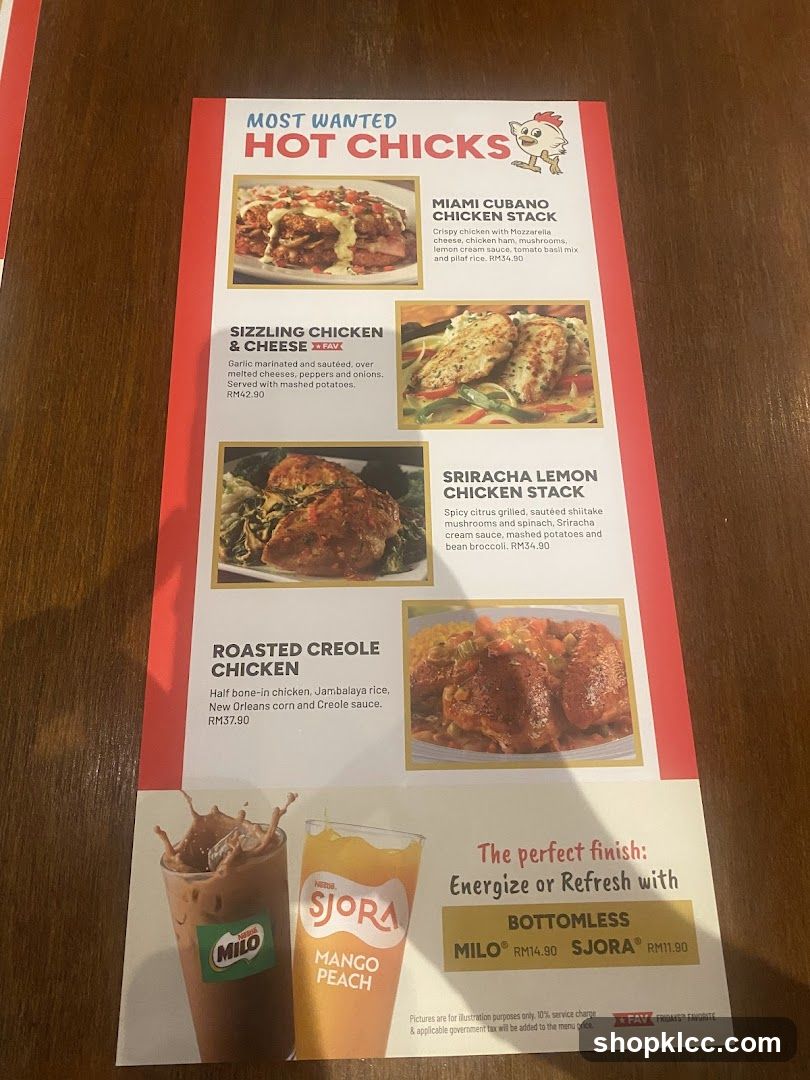 Most Wanted Hot Chicks Menu