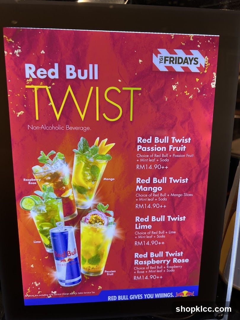 Red Bull Twist Menu Board