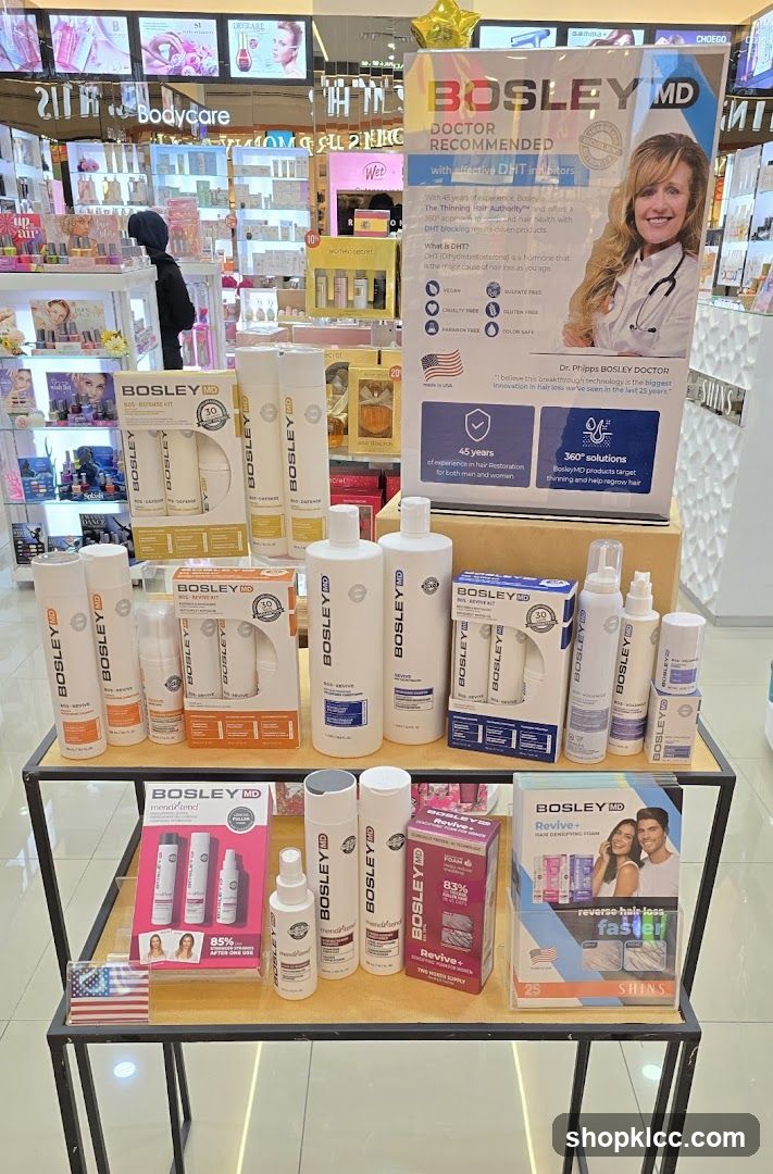 BosleyMD Hair Restoration Products Display
