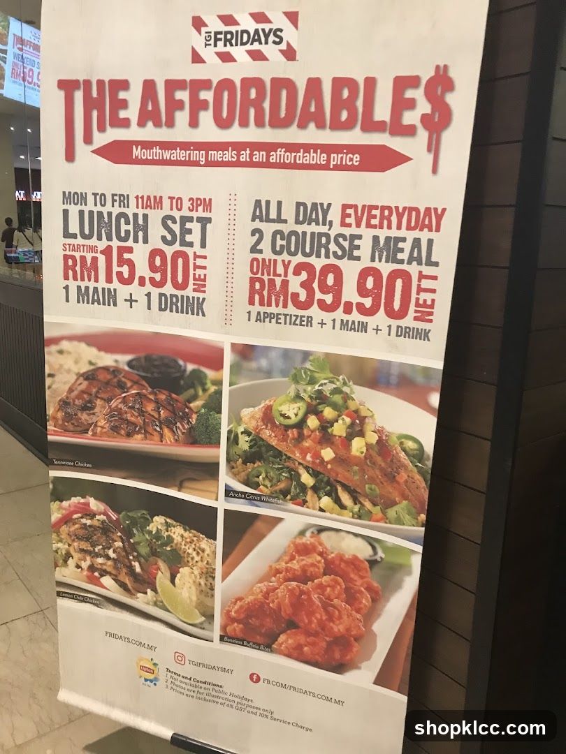 Fridays Affordable Menu Poster