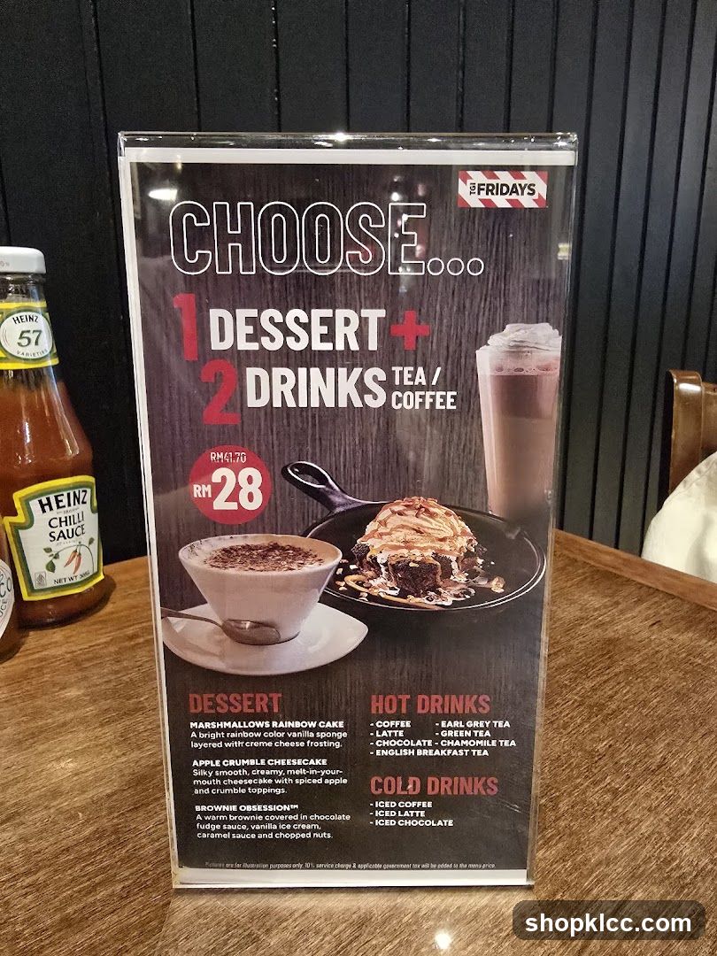 Choose 1 Dessert + 2 Drinks Offer