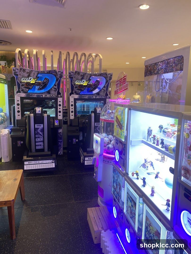 Arcade Interior with Racing and Prize Machines