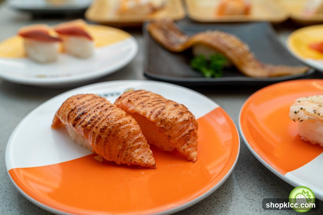 Assorted Sushi on Plates