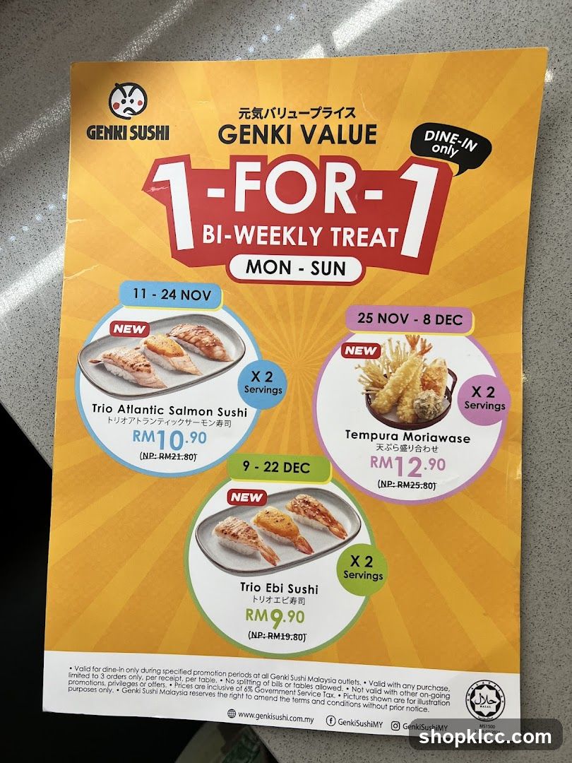 Genki Sushi 1-For-1 Bi-Weekly Treat