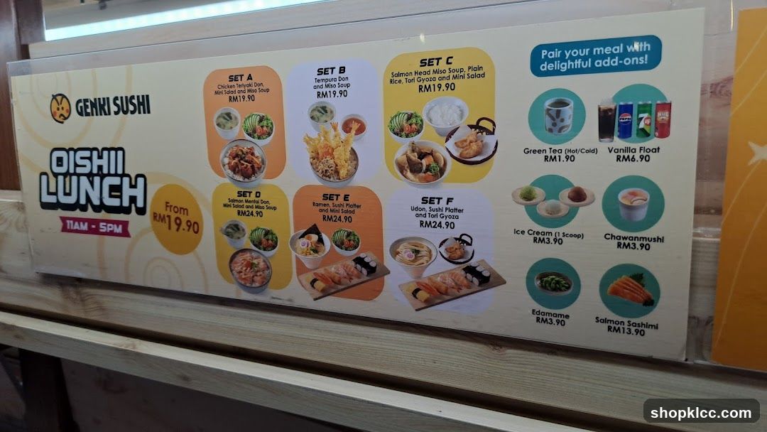 Oishii Lunch Menu