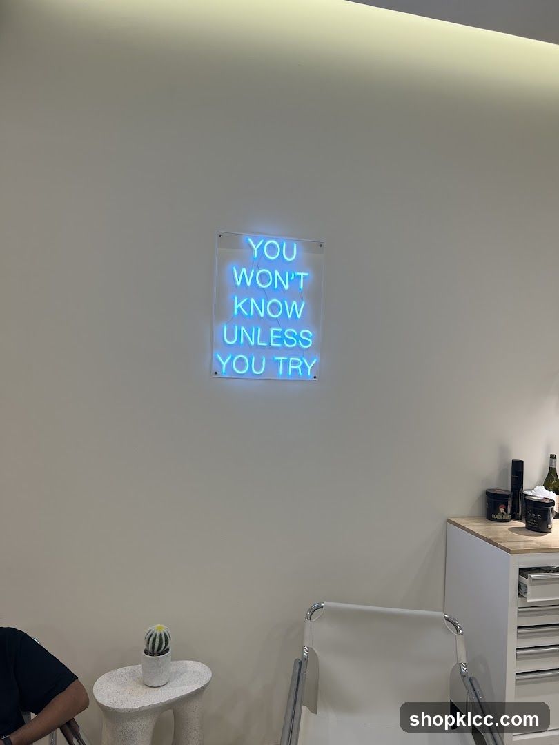 Neon sign with motivational quote