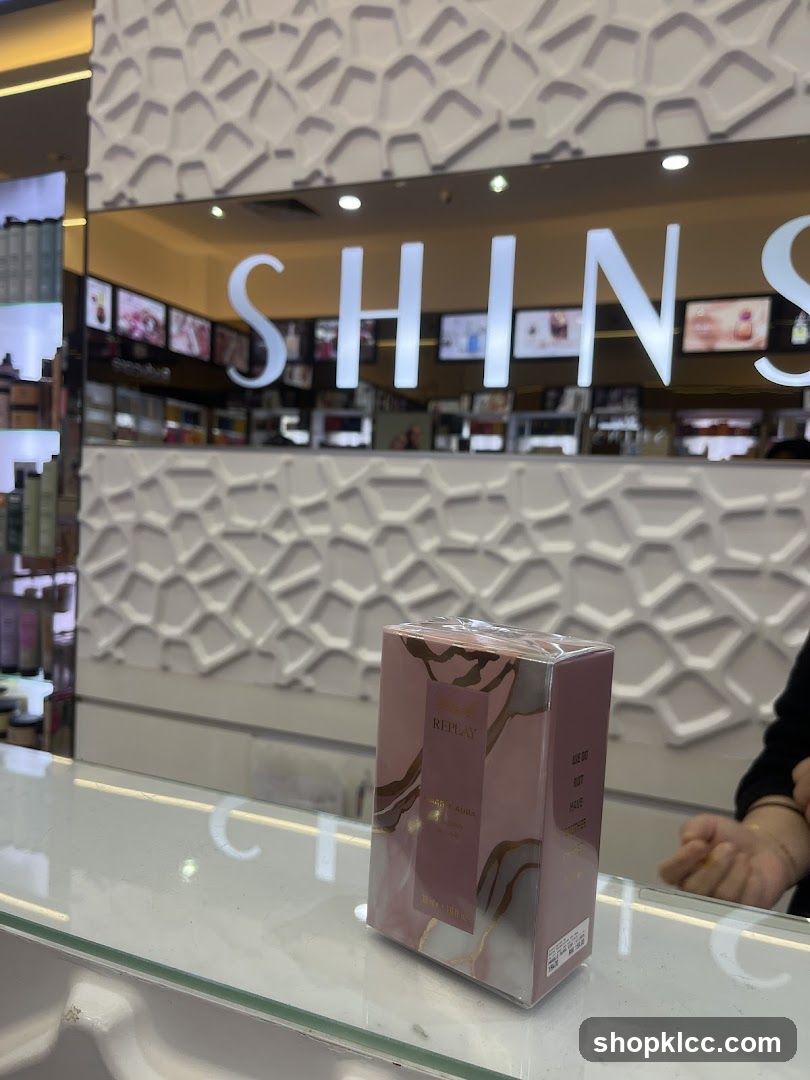 Perfume box on counter