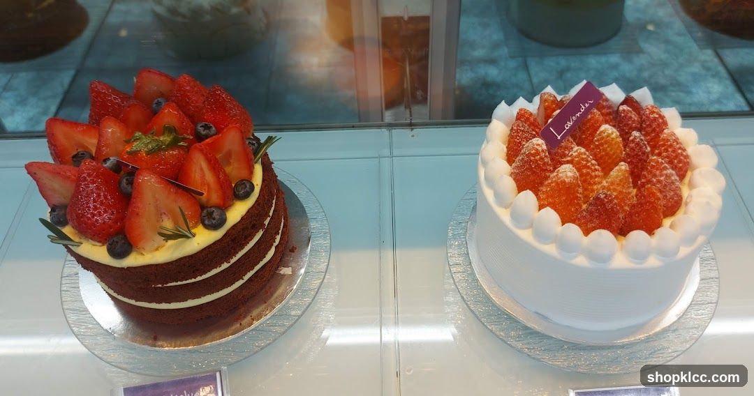 Two Cakes in a Display Case