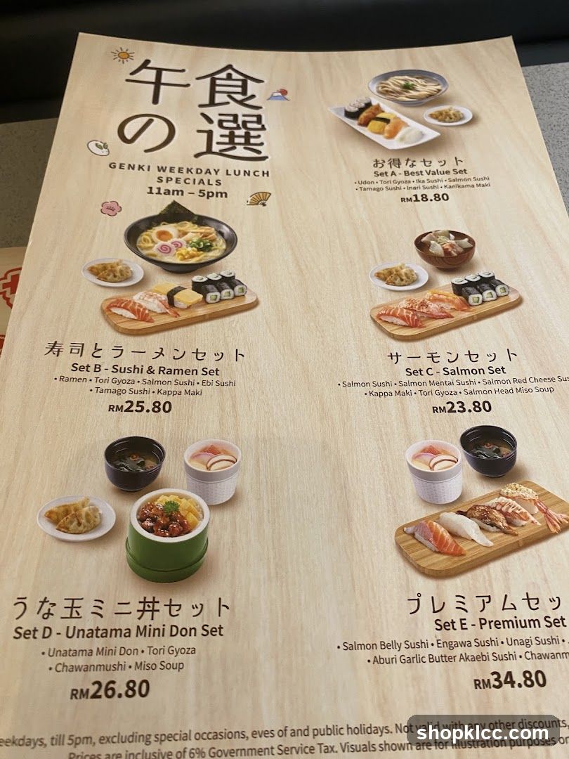 GENKI WEEKDAY LUNCH SPECIALS