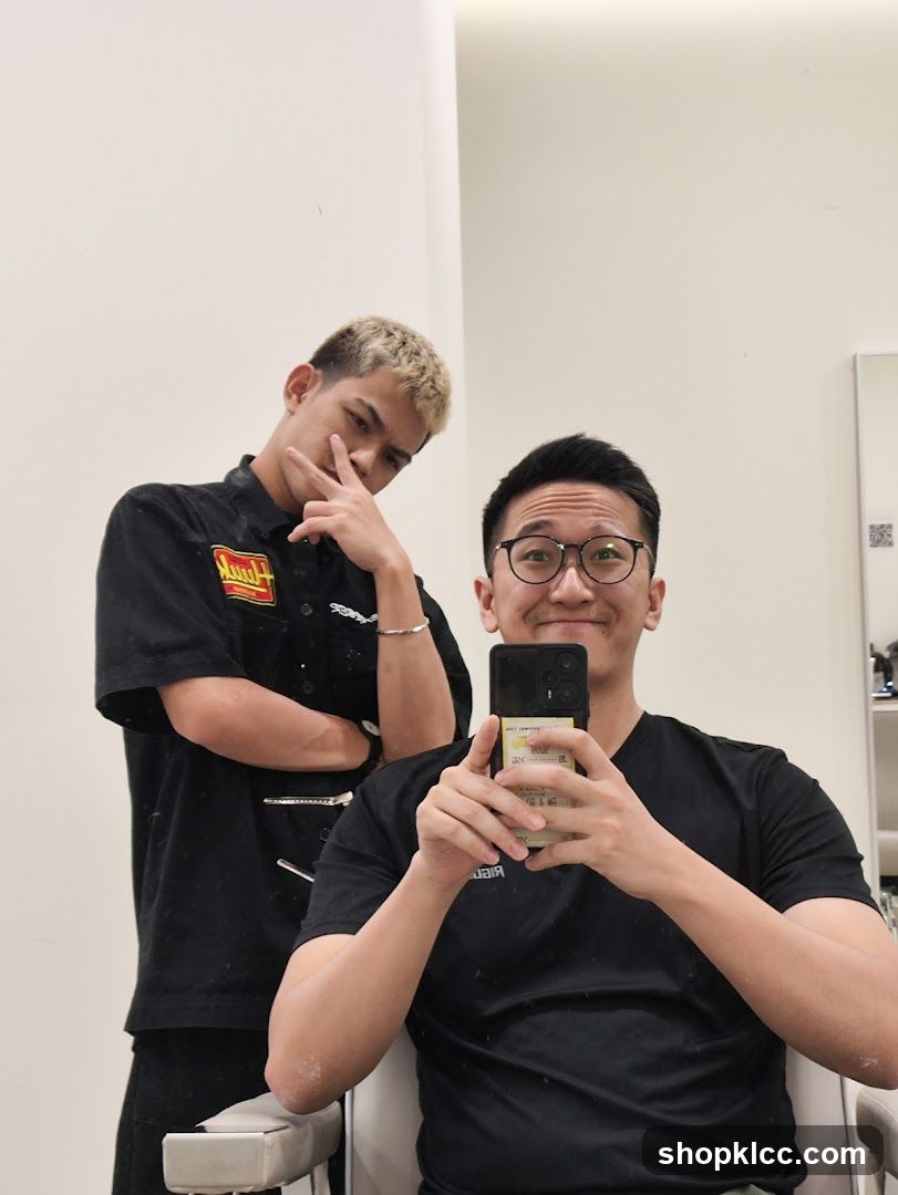 Two men in a salon